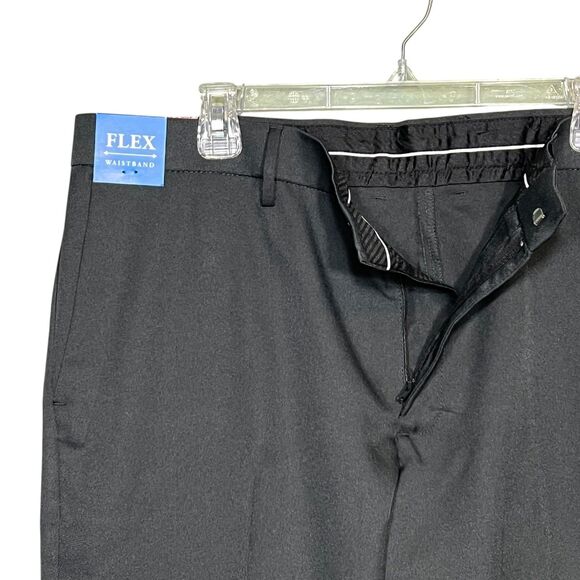 Haggar Pants Mens 40x30 Gray Slim Straight Fit Flex Waist All Day Comfort NEW - Picture 8 of 10